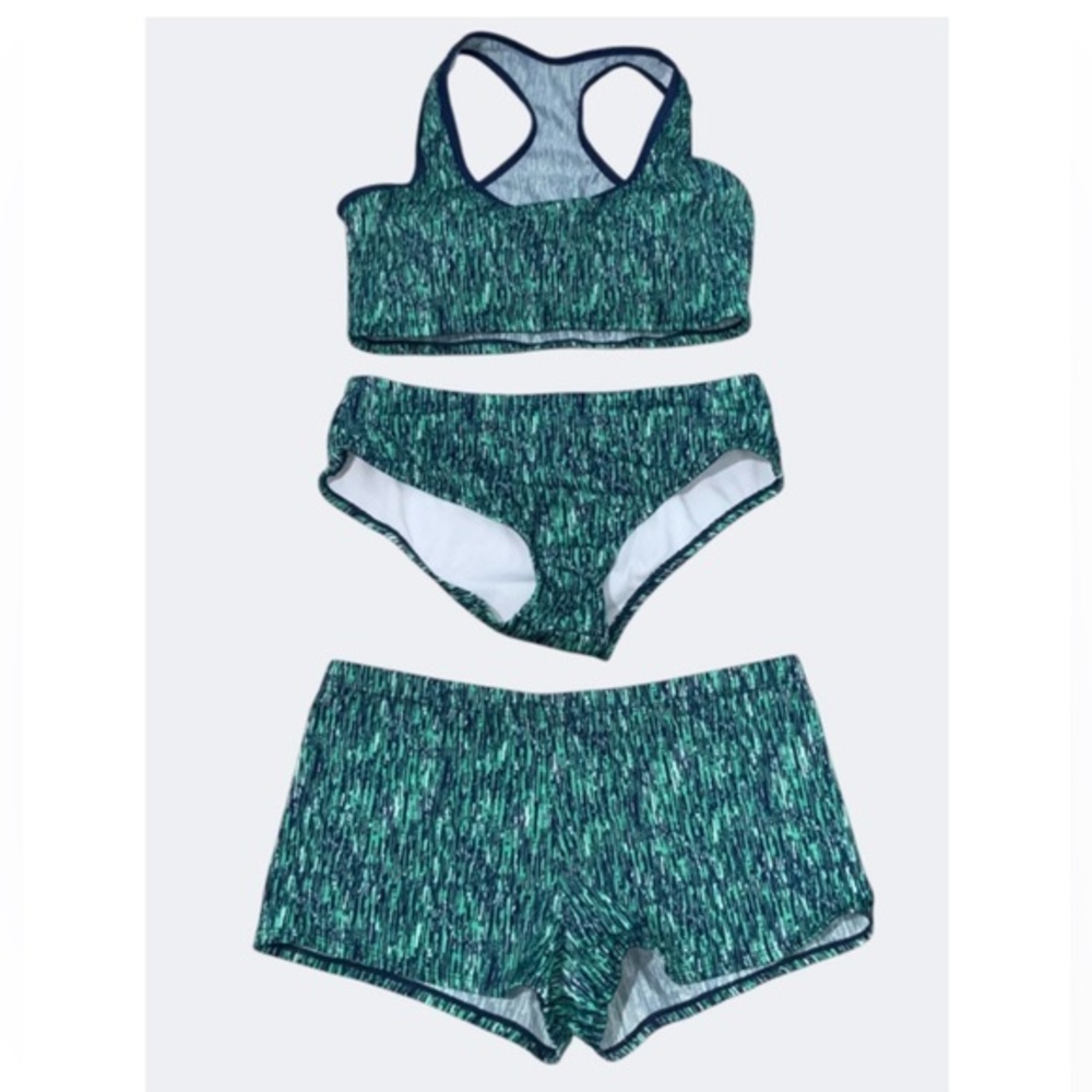 Green Patterned Bikini Set